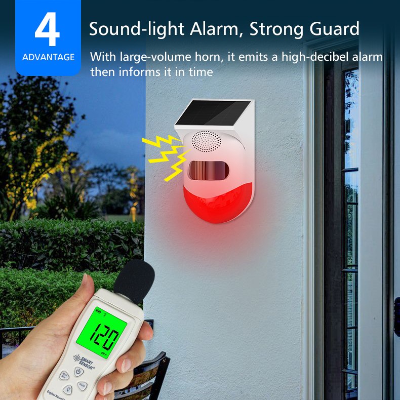 PR-OD200 Solar Outdoor Motion Sensor Alarm Front View